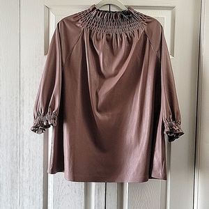 Eloquii faux leather mock neck top